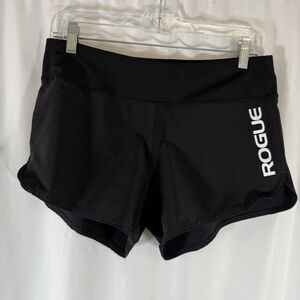 Rogue Fitness Shorts Women's Medium Solid Black Pull On Drawstring 3.5" Inseam
